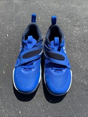 Nike Kids Royal Blue Slip-On Athletic Sneakers with White Accents